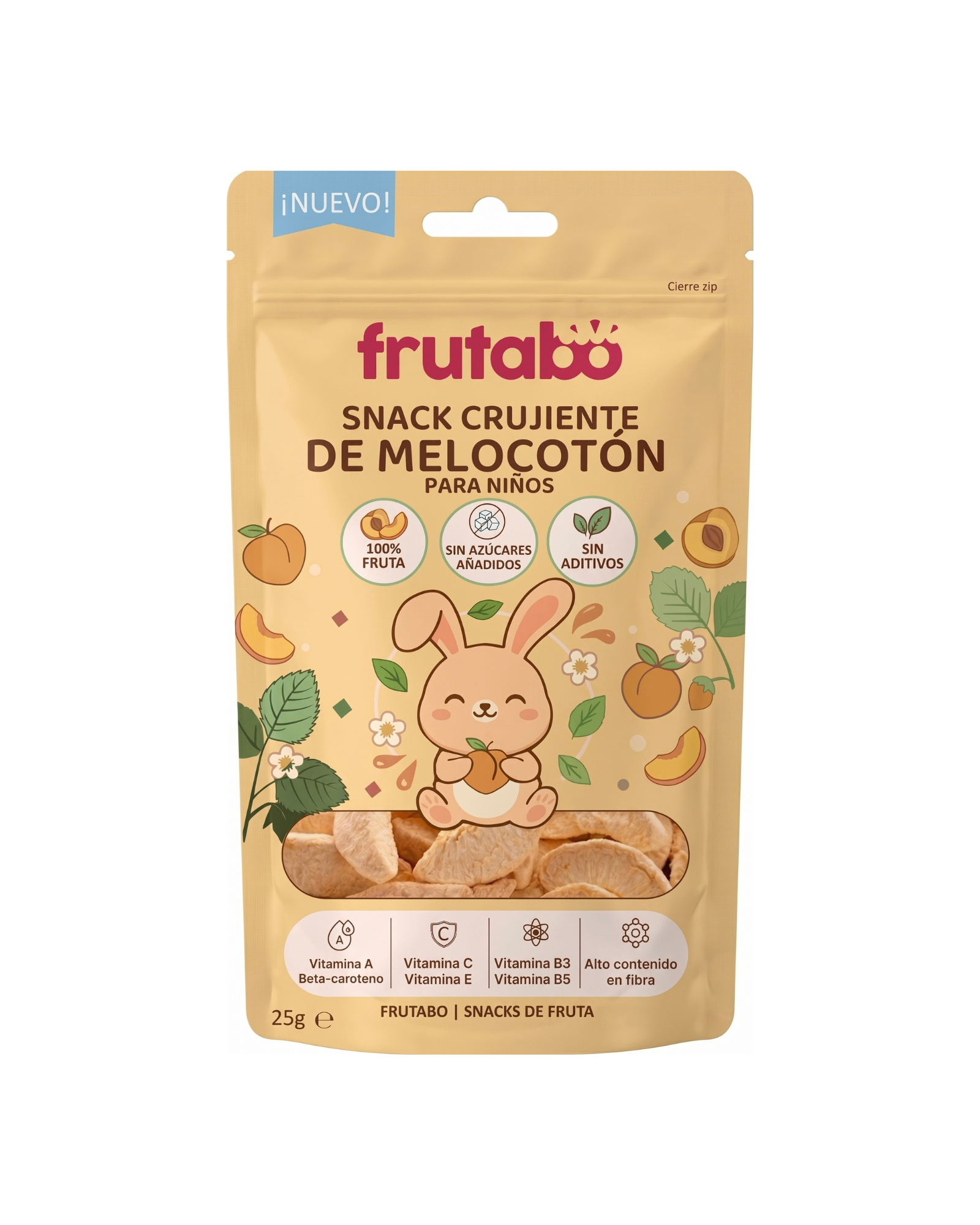 Melocoton liofilizado Frutabo
