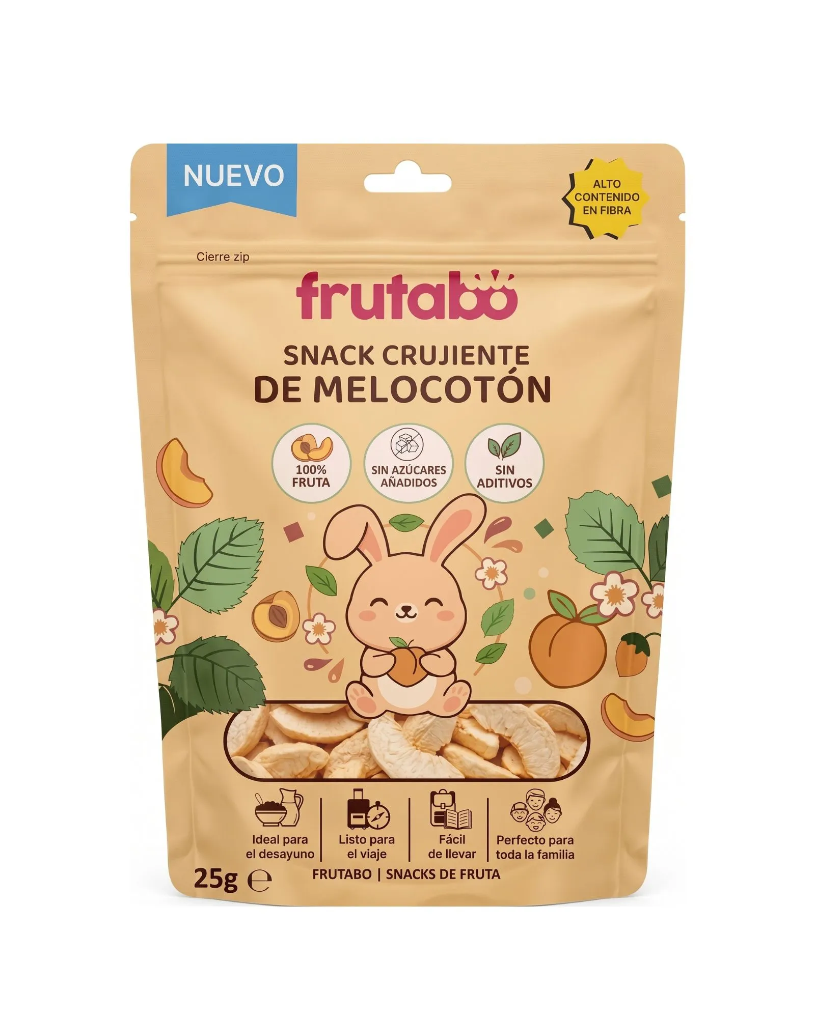 Melocoton liofilizado Frutabo